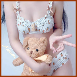 Teddy Bear Lingerie Set - XL - bear, bear lingerie, lingerie set, bra, bralette