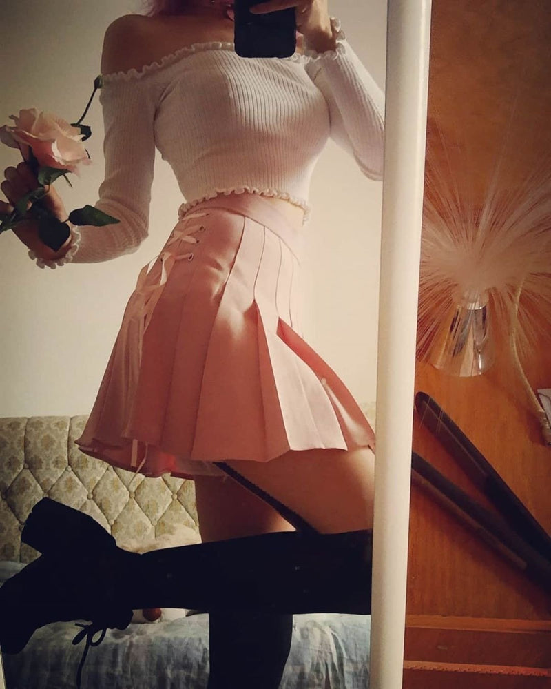 Tie Up Ribbon Skirt - skirt