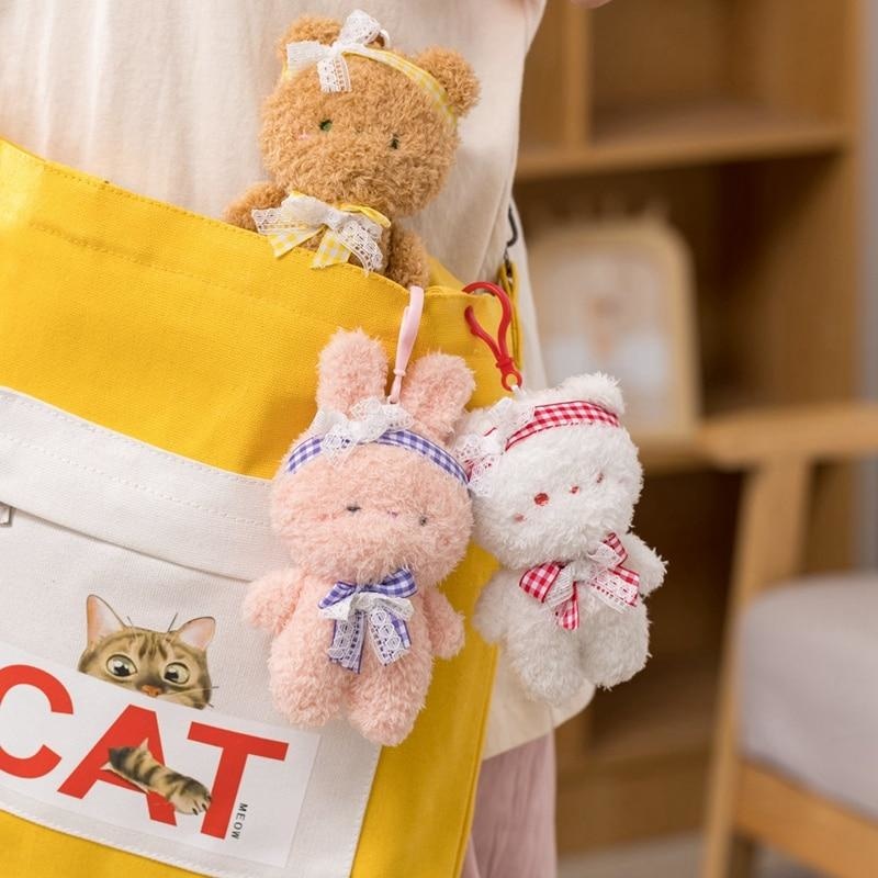 Tiny Baby Bear & Bun Keychains - bears, bunnies, bunny rabbit, ddlg, keychain