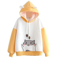 Tiny Hamster Hoodie - Orange - angel cat, cats, fairy kei, fairykei, farm
