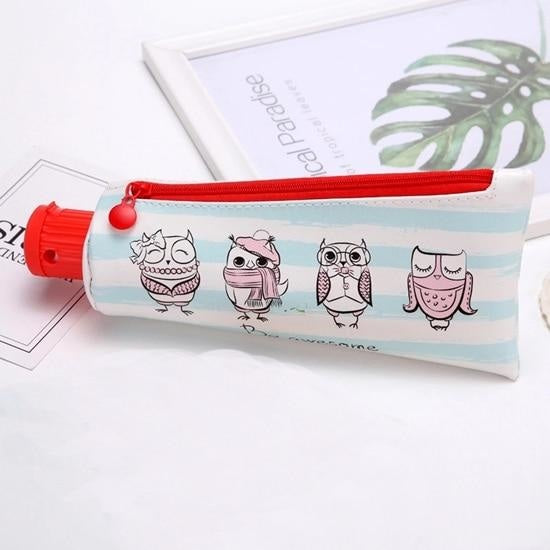 Toothpaste Pencil Case - Owl Toothpaste Bag - bag