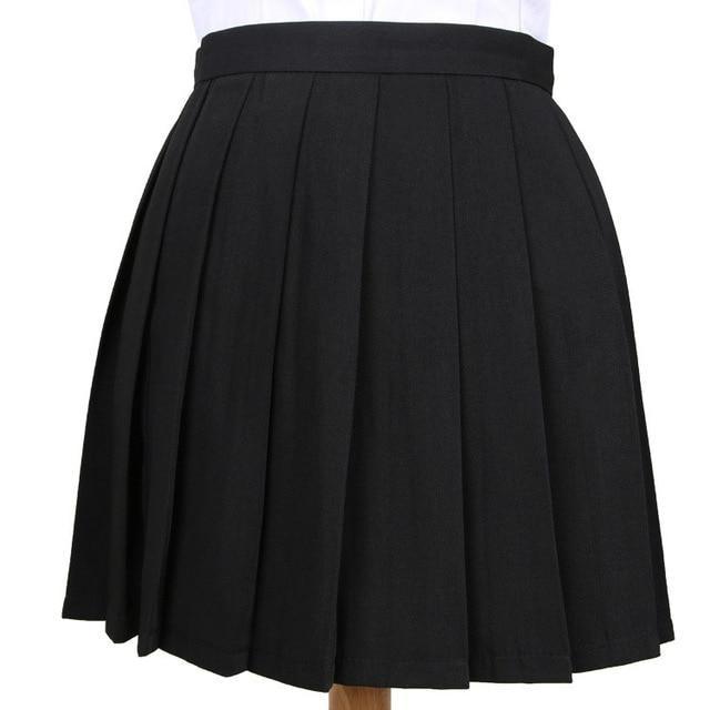 Solid Pleated Skirt School Girl Kawaii Plus Size Cute DDLG Playground