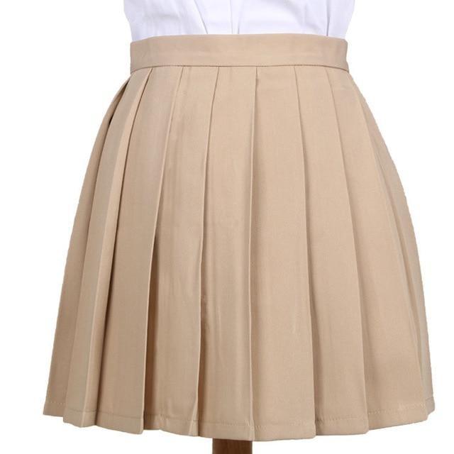 Traditional Pleated Skirt (up to 3XL) - Khaki / S - skirt