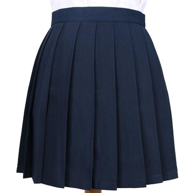 Solid Pleated Skirt School Girl Kawaii Plus Size Cute DDLG Playground