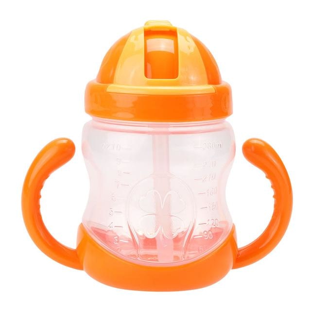 Traditional Orange Sippy Cup Toddler Drinking Plastic Bottle With Straw Age Play ABDL Adult Baby Fetish by DDLG Playground