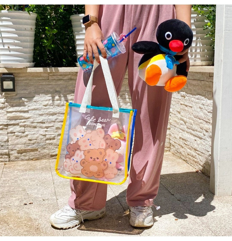 Transparent Bear Tote Bag - backpacks, bags, bears, clear, gummy bear