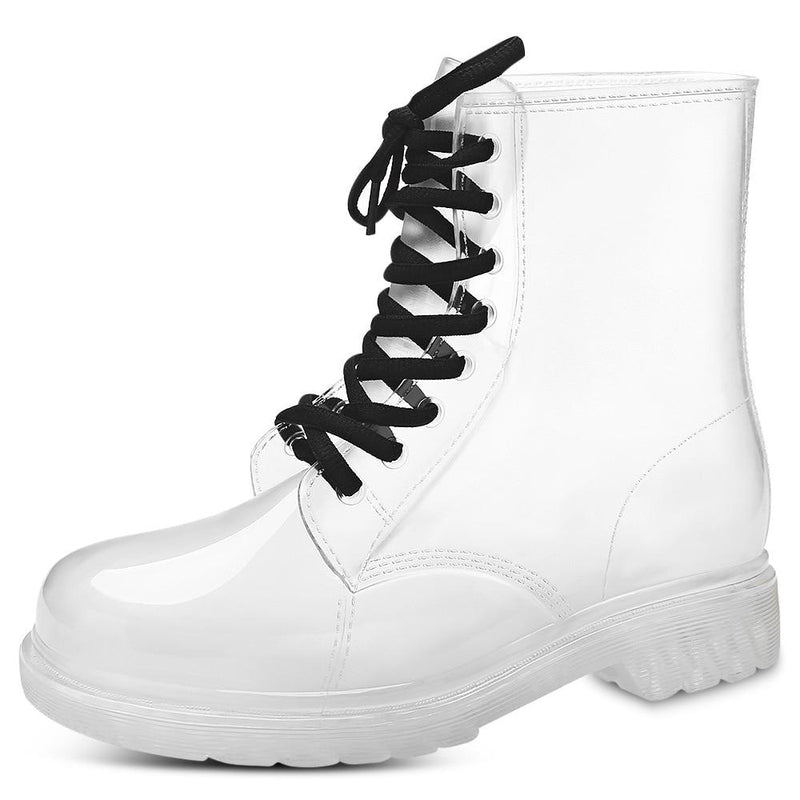 Transparent Rain Booties - White / 9 - boots
