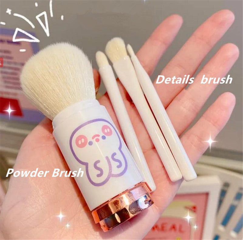 Travel Makeup Brush Set (4 in 1) - blush brush, make up brushes, makeup, makeup brushes