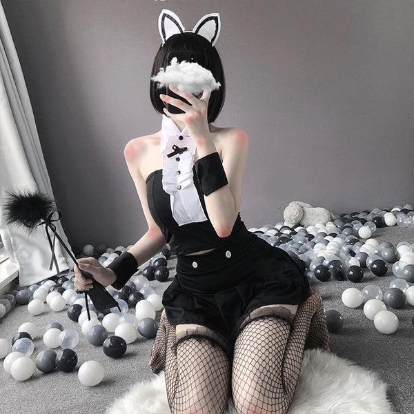 Tuxedo Maid Lingerie Set - cat cosplay, maid, cosplaying, lingerie set, maid