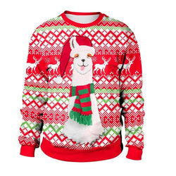 Ugly Christmas Sweaters - M / Llama Scarf - christmas sweaters, crewneck sweater, crewnecks, festive, holiday