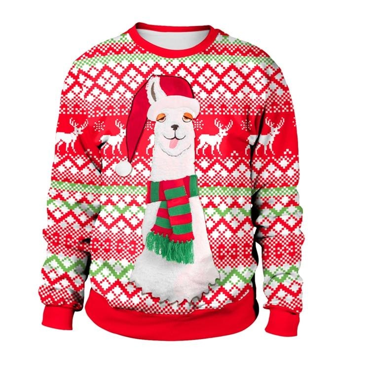 Ugly Christmas Sweaters - M / Llama Scarf - christmas sweaters, crewneck sweater, crewnecks, festive, holiday