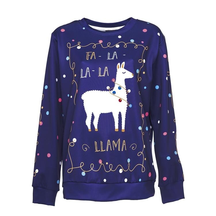 Ugly Christmas Sweaters - M / Navy Llama - christmas sweaters, crewneck sweater, crewnecks, festive, holiday