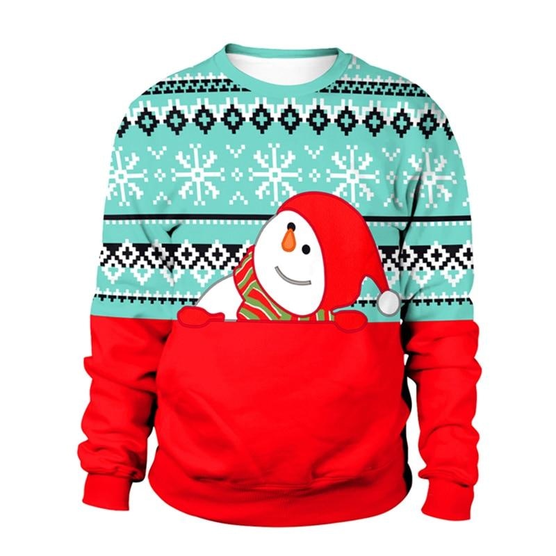 Ugly Christmas Sweaters - M / Peekaboo Snowman - christmas sweaters, crewneck sweater, crewnecks, festive, holiday