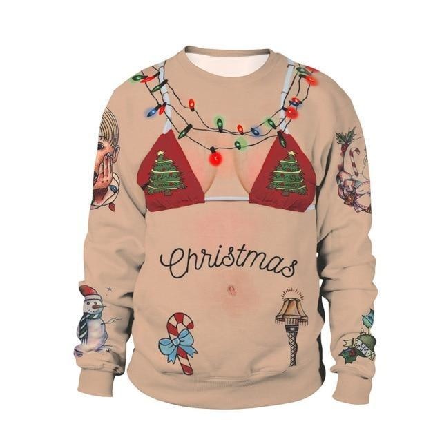 Ugly Christmas Sweaters - L / Xmas Bikini - christmas sweaters, crewneck sweater, crewnecks, festive, holiday