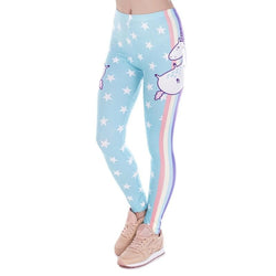 Blue Pastel Star Unicorn Leggings Yoga Pant Cute Kawaii