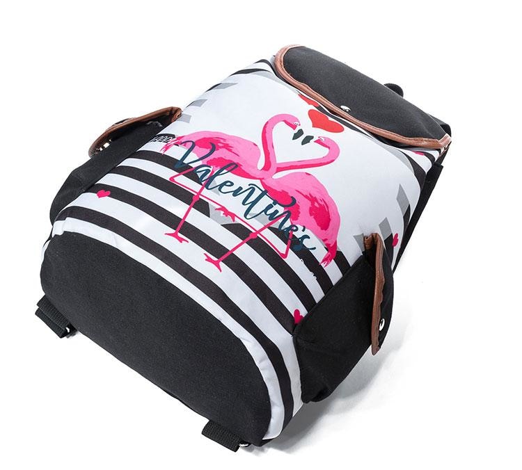Pink Flamingo Backpack Rucksack Book Bag School Knapsack Kawaii 