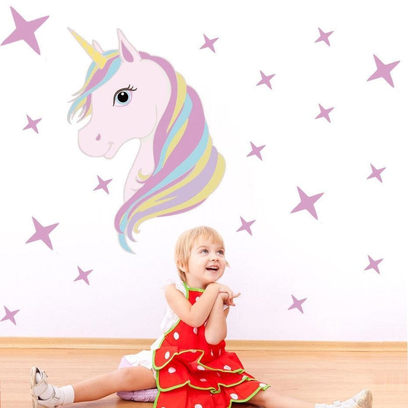 Pastel Rainbow Unicorn Wall Art Decal Sticker Removable ABDL Adult Baby Nursery by DDLG Playground