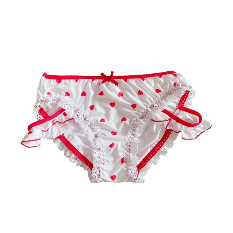 Red & White Lolita Panties - panties, strawberries, strawberry, underwear, undies