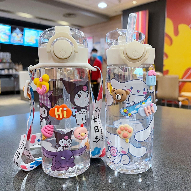 White Sanrio Sippies - Kuromi - bottes, bottle, cinnamoroll, cups, drink glasses