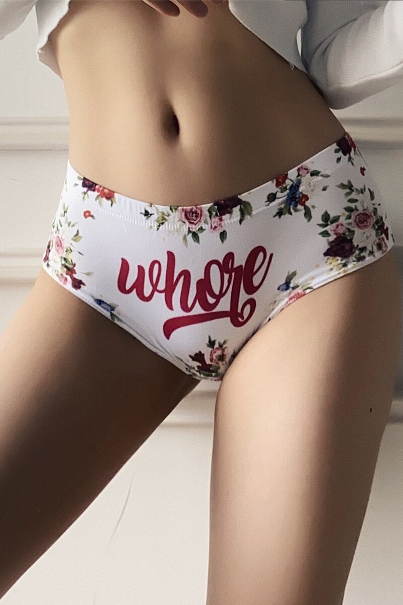 Whore Panties - flower panties, underwear, undies, flowers, panties