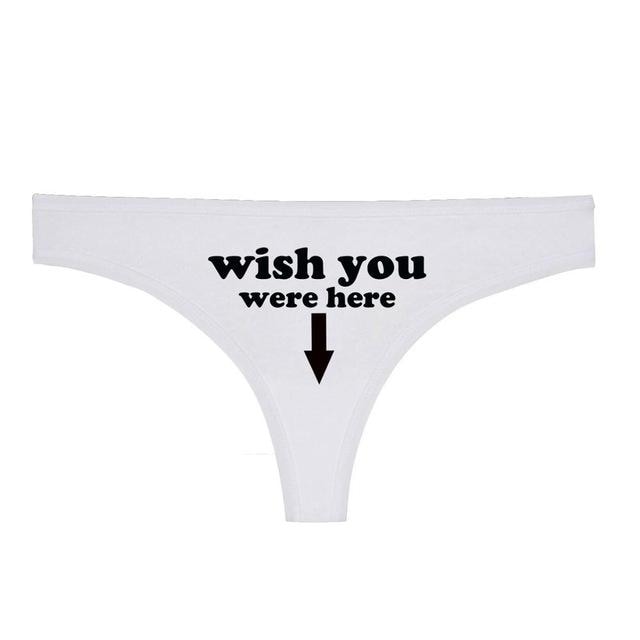 Wish You Were Here White G-String Thong Underwear Sexy Panties Fetish Kink Sex Goddess by DDLG Playground