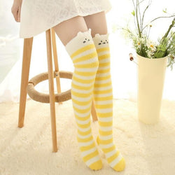 Yellow Cat Thigh Highs - abdl, adult babies, baby, baby diaper lover, age play