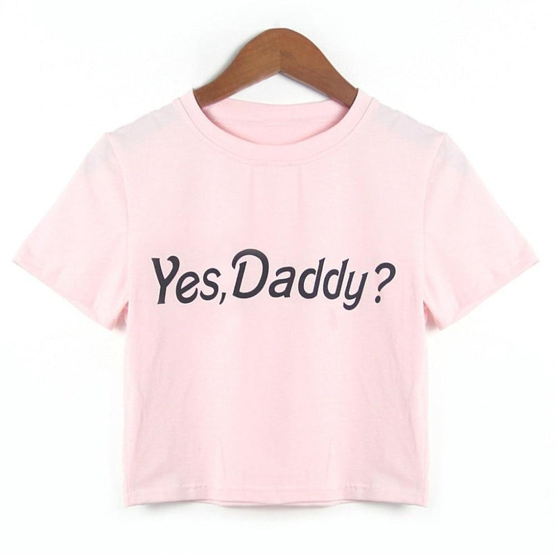 Yes Daddy Cropped Tee - shirt