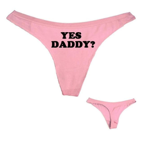 Pink Yes Daddy G-Strong Thong Underwear Lingerie Fetish Kink ABDL DD/LG DD/LB Daddy Kink Age Play by DDLG Playground